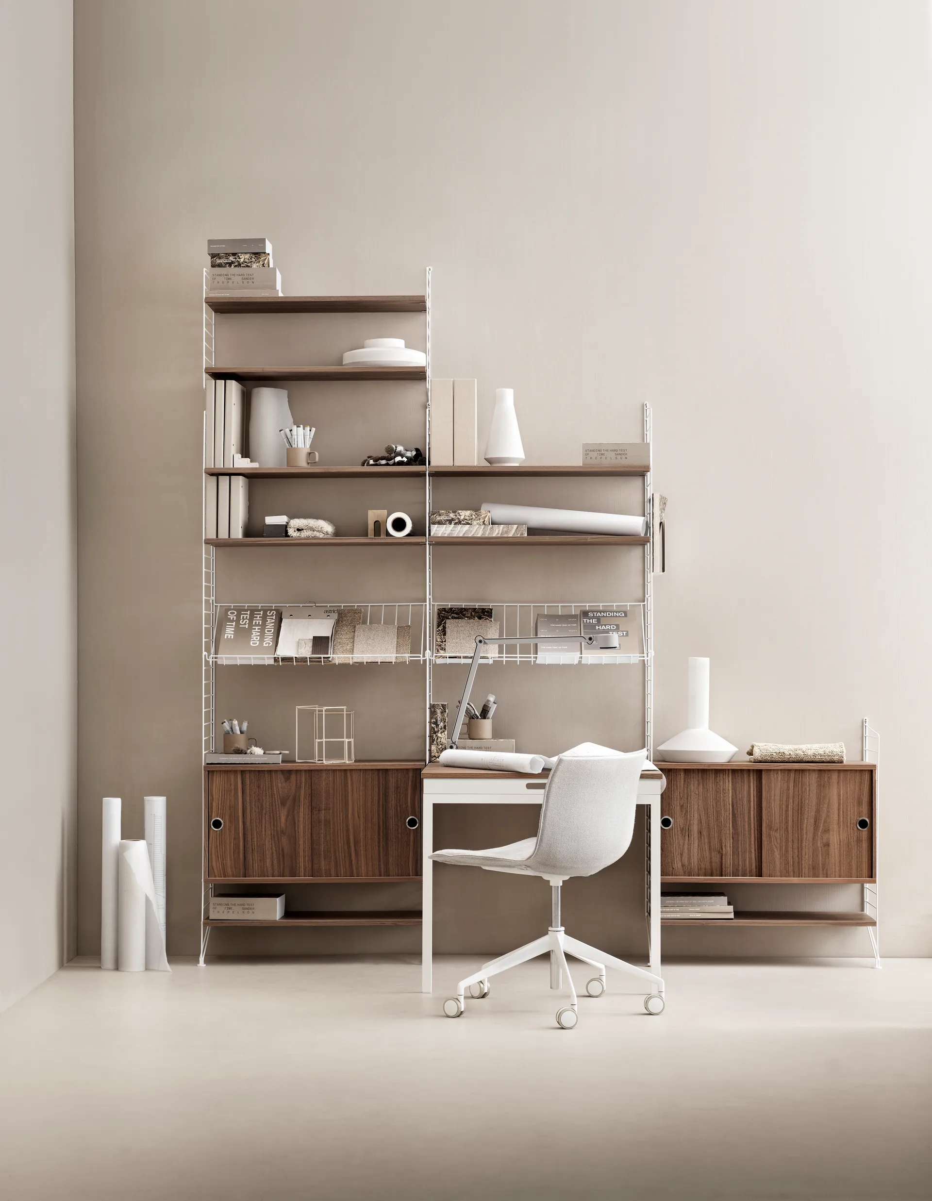 Panel ścienny String, Biały, 50x30 cm, 2-pakiet String
