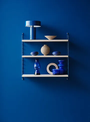Półka String 1949-2024 Limited Edition 60x60x20 cm - Blue/white oiled pine - String