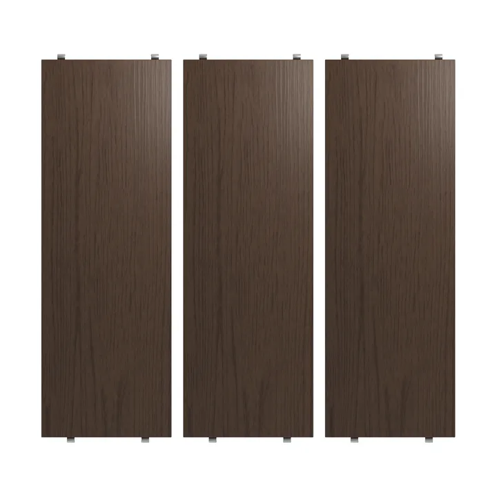 Półka String - Ciemny dąb, 58×20 cm, 3 szt. - String