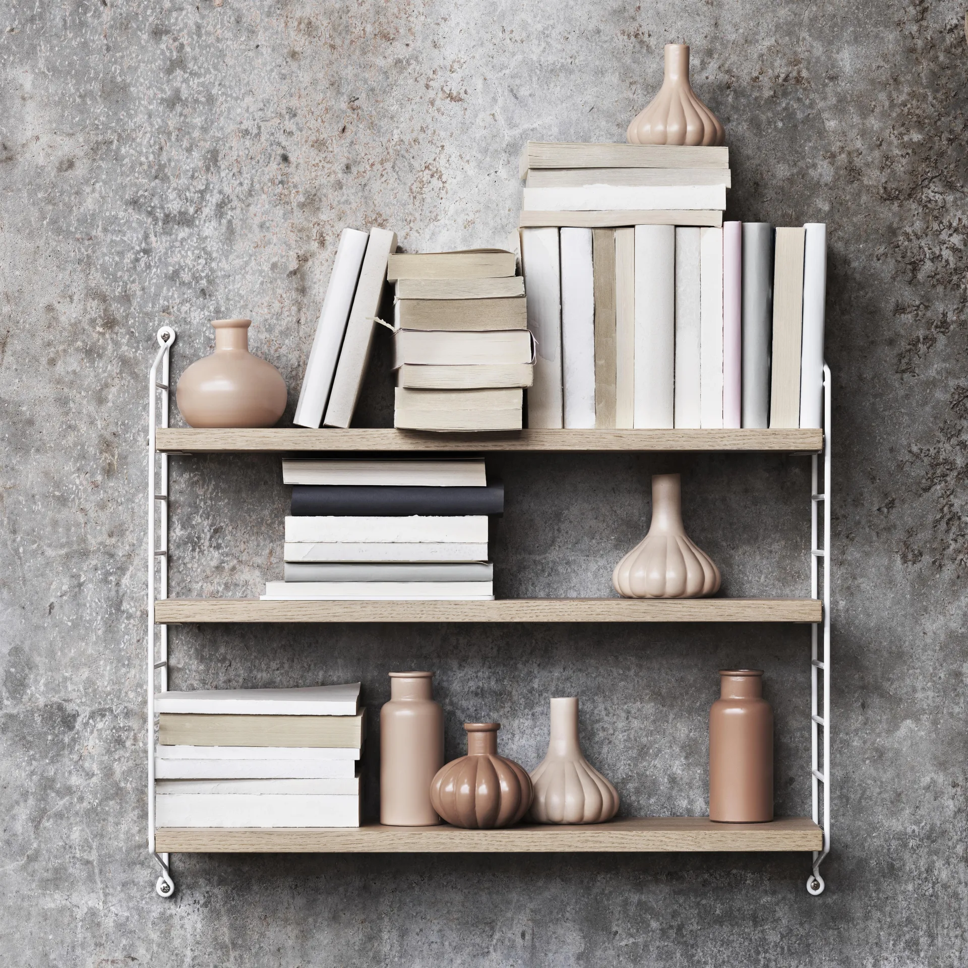 Półka String Pocket , Dąb - biały panel String