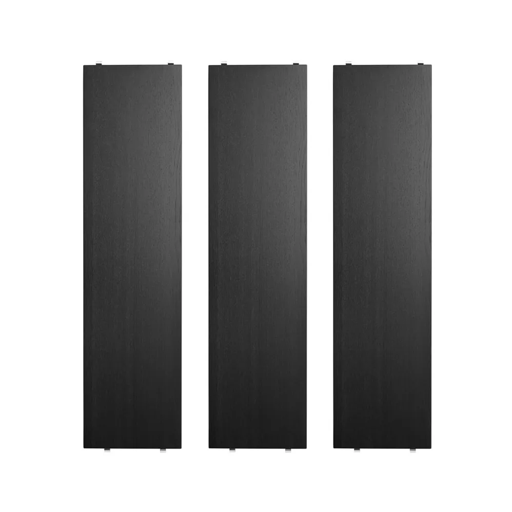 Półka String, Pudełko czarny lakier, 78x20 cm, 3-pakiet String