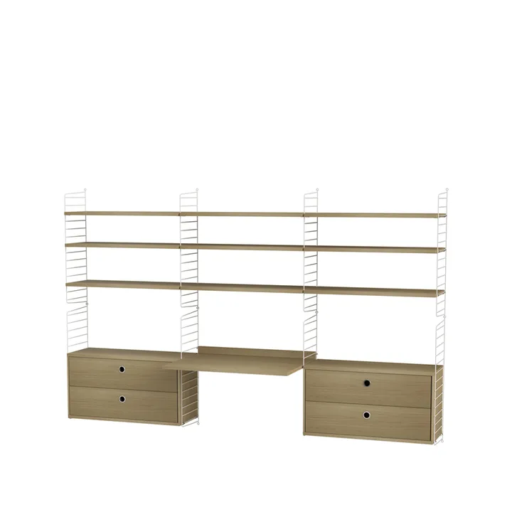 String biuro dąb & biel - Kombinacja F - String