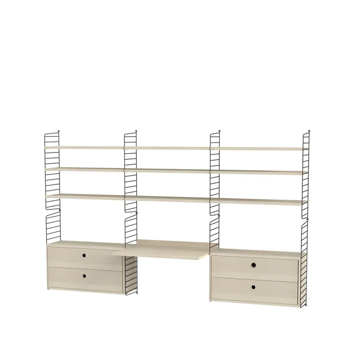 String biuro jesion & czerń - Kombinacja F - String