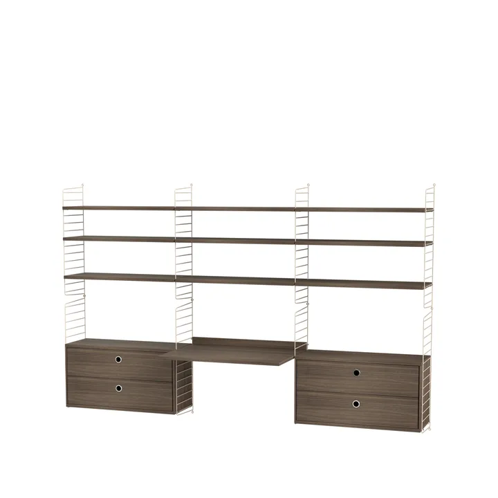 String biuro orzech & beż - Kombinacja F - String