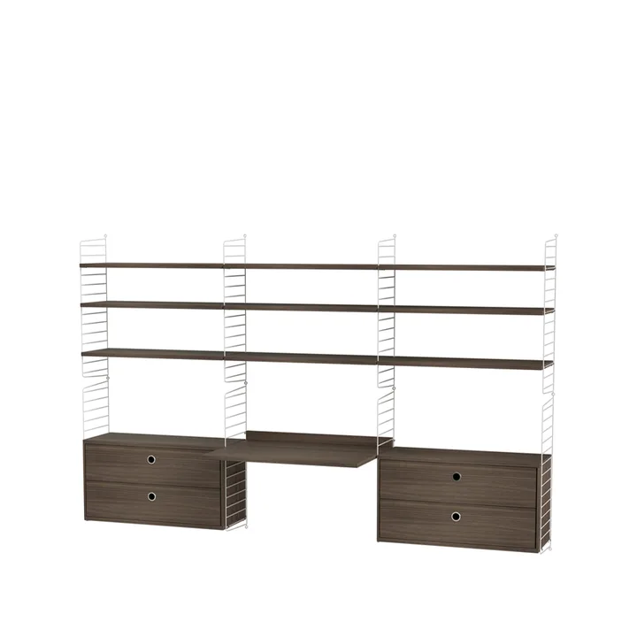 String biuro orzech & biel - Kombinacja F - String