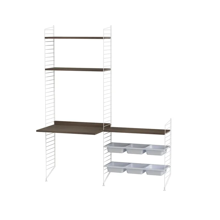 String dziecięcy pokój orzech & biel - Kombinacja E - String