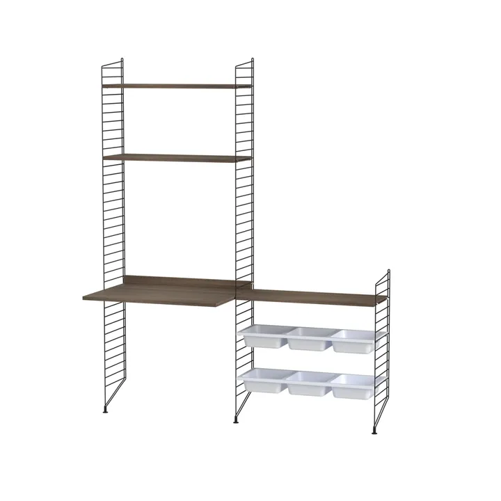 String dziecięcy pokój orzech & czerń - Kombinacja E - String