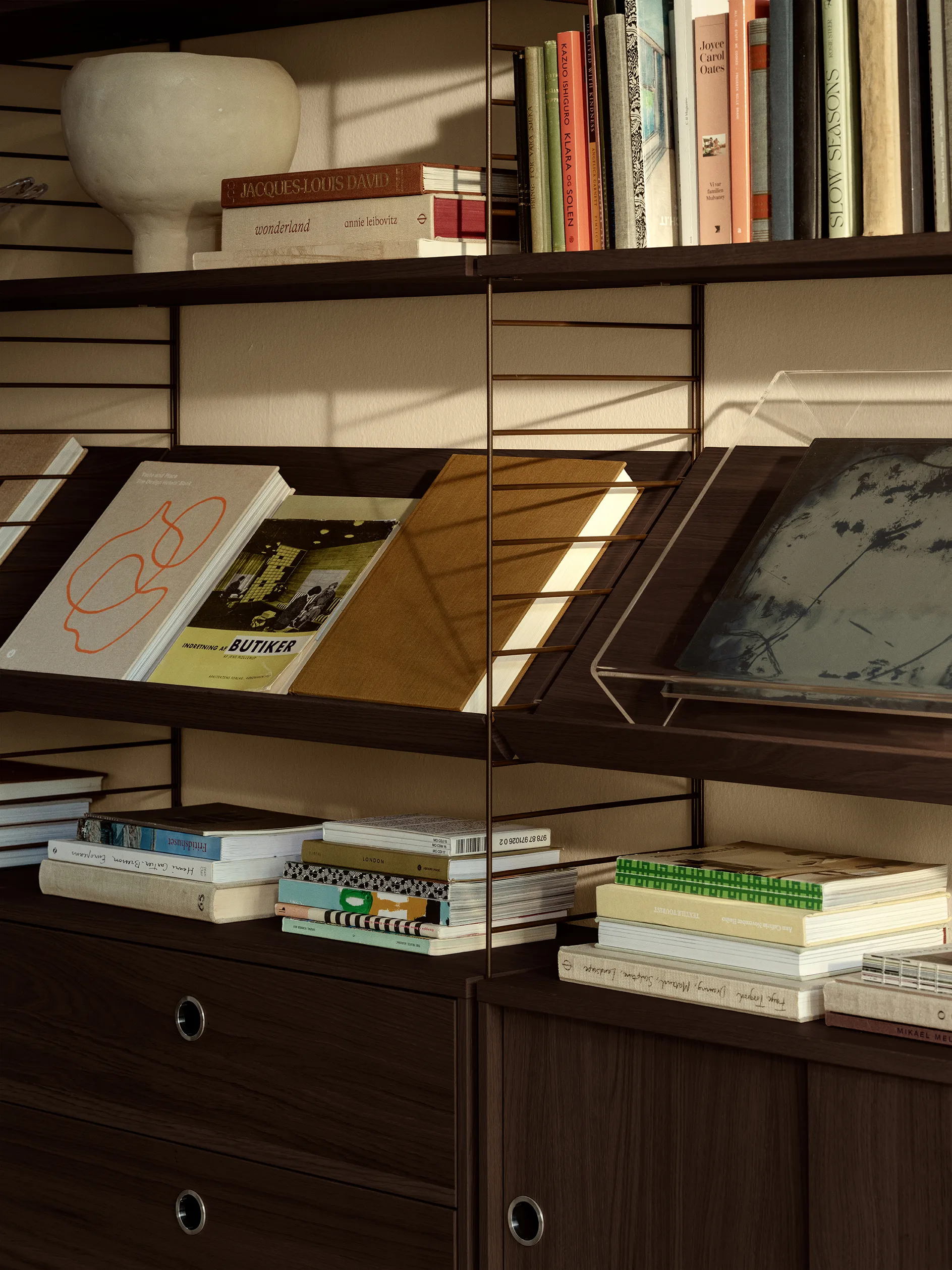 String półka metalowa, Ciemnobrązowy, 78x20, niski brzeg String