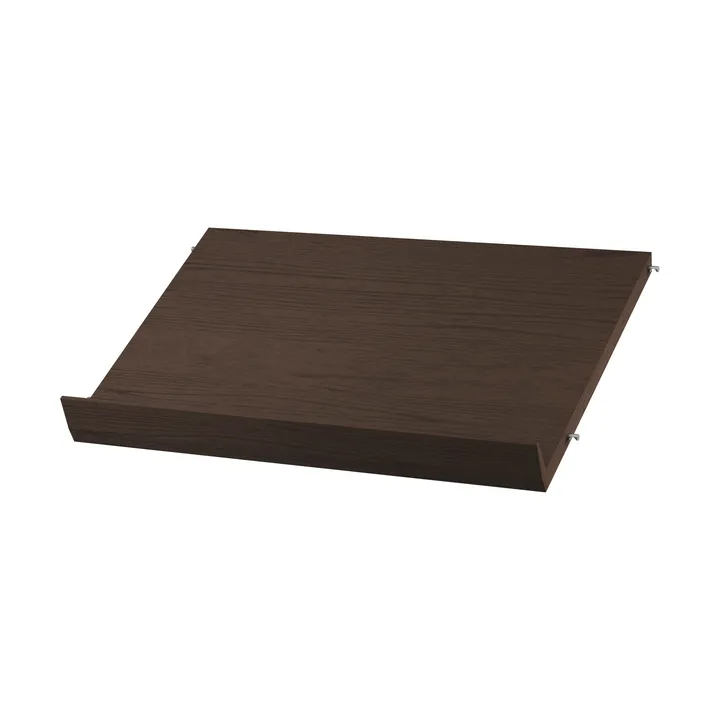 String półka na czasopisma drewniana - Ciemny dąb, 58x30 cm - String