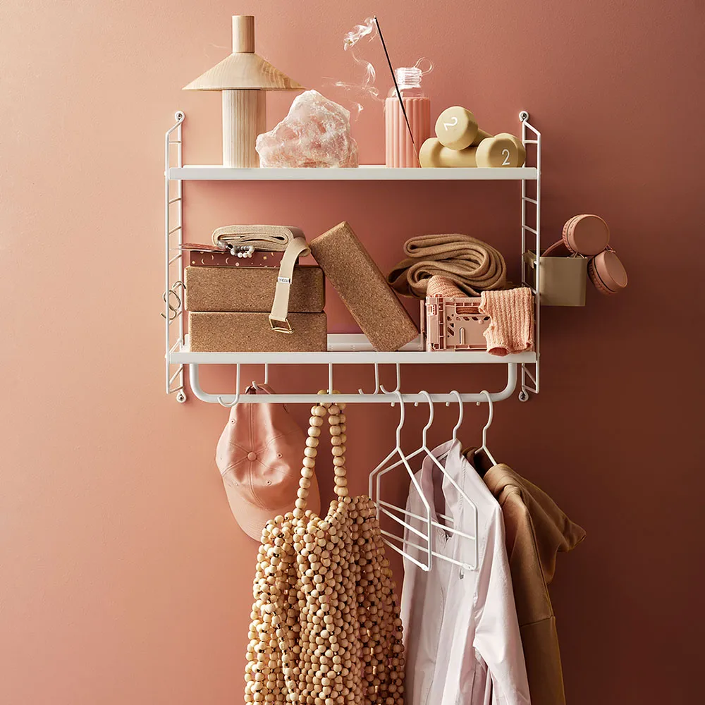 String półka ścienna do przedpokoju, biały String