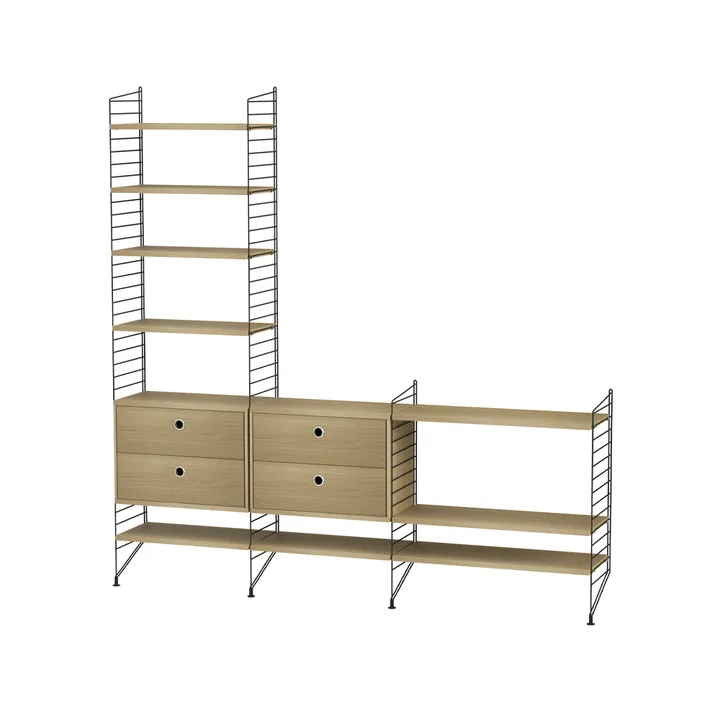 String salon dąb & czerń - Kombinacja J - String