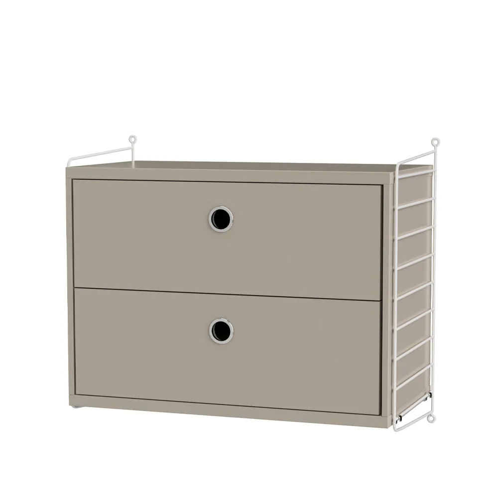 String sypialnia beżowa & biała - Kombinacja A String