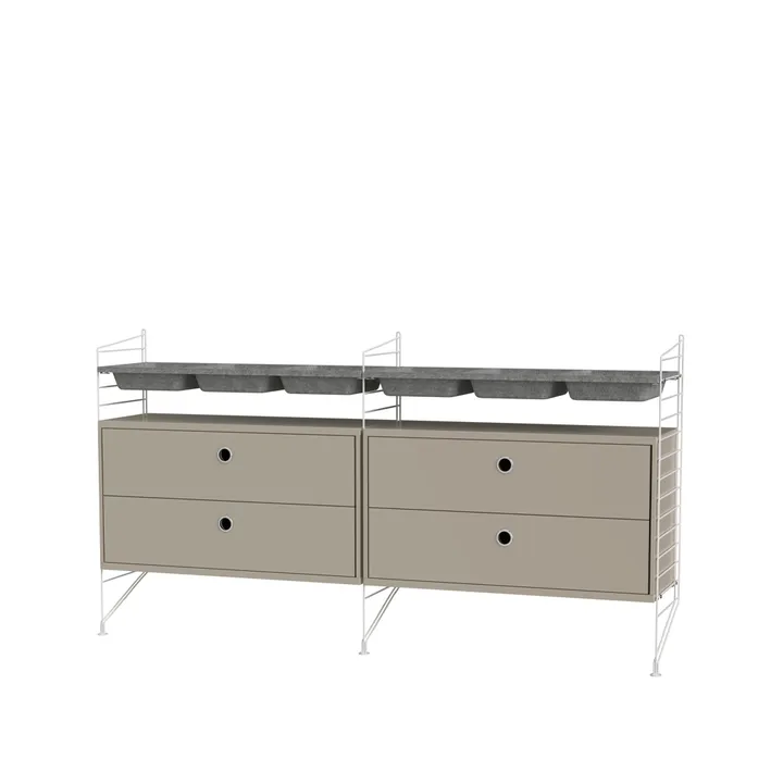 String sypialnia beżowa & biała - Kombinacja G - String