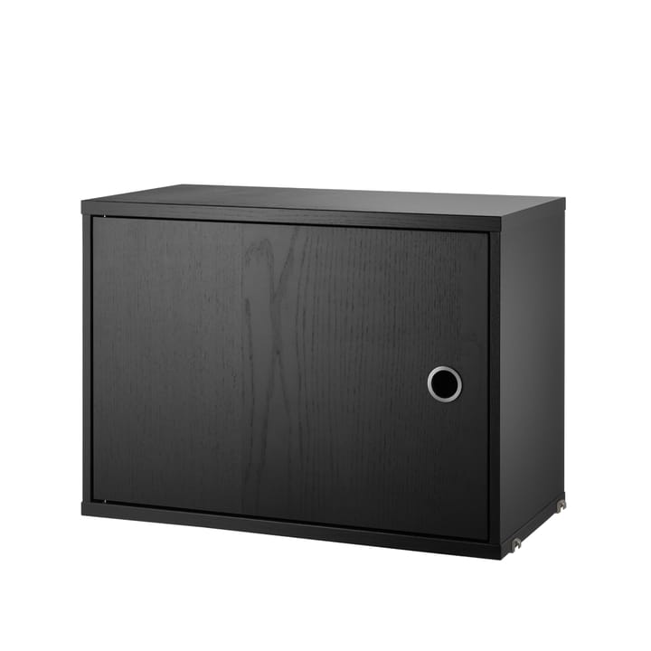 String szafka z drzwiami - pudełko czarny bejc, 58x30 cm - String