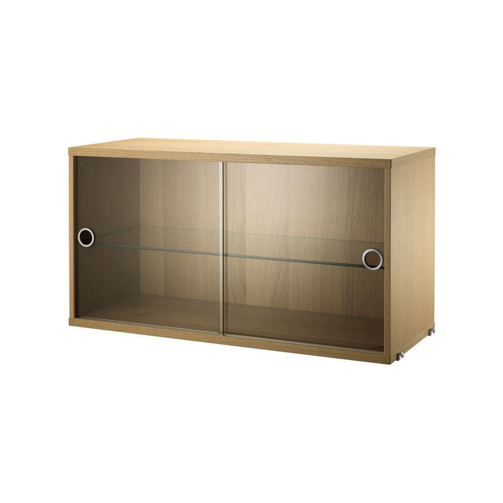 String String witryna biała 78 cm dąb | Skandynawski Design | Witryny i komody | Beżowy