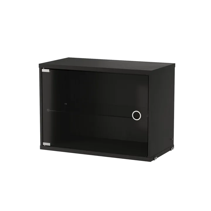 String witryna biała - Czarno bejcowany jesion, 58x30 cm - String