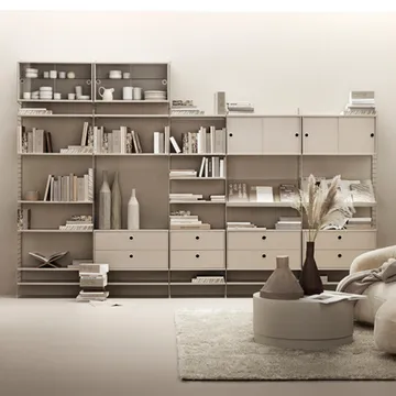 String witryna biała - Pudełko czarny bejc, 78x30 cm - String