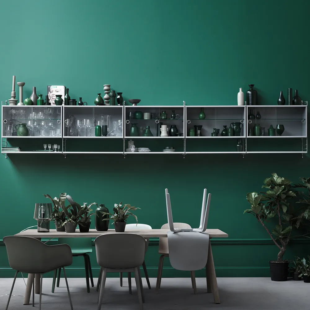 String witryna biała, Pudełko czarny bejc, 78x30 cm String