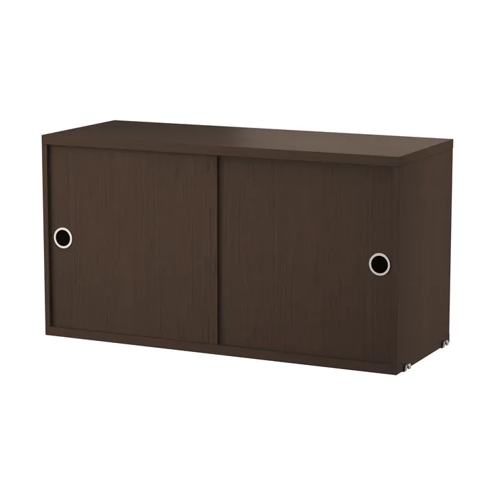 Szafka String z drzwiami przesuwnymi - Ciemny dąb, 78×30 cm - String