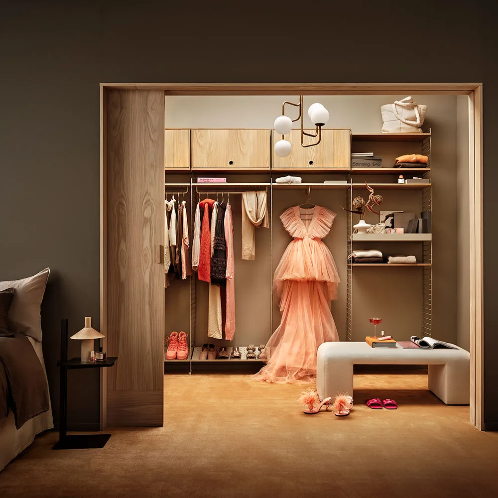 Szafka wisząca String, Skrzynia czarny bejca, 78x30 cm String