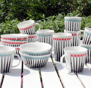 Kubek do herbaty Amanda - white-aqua (jasny niebieski) - Superliving