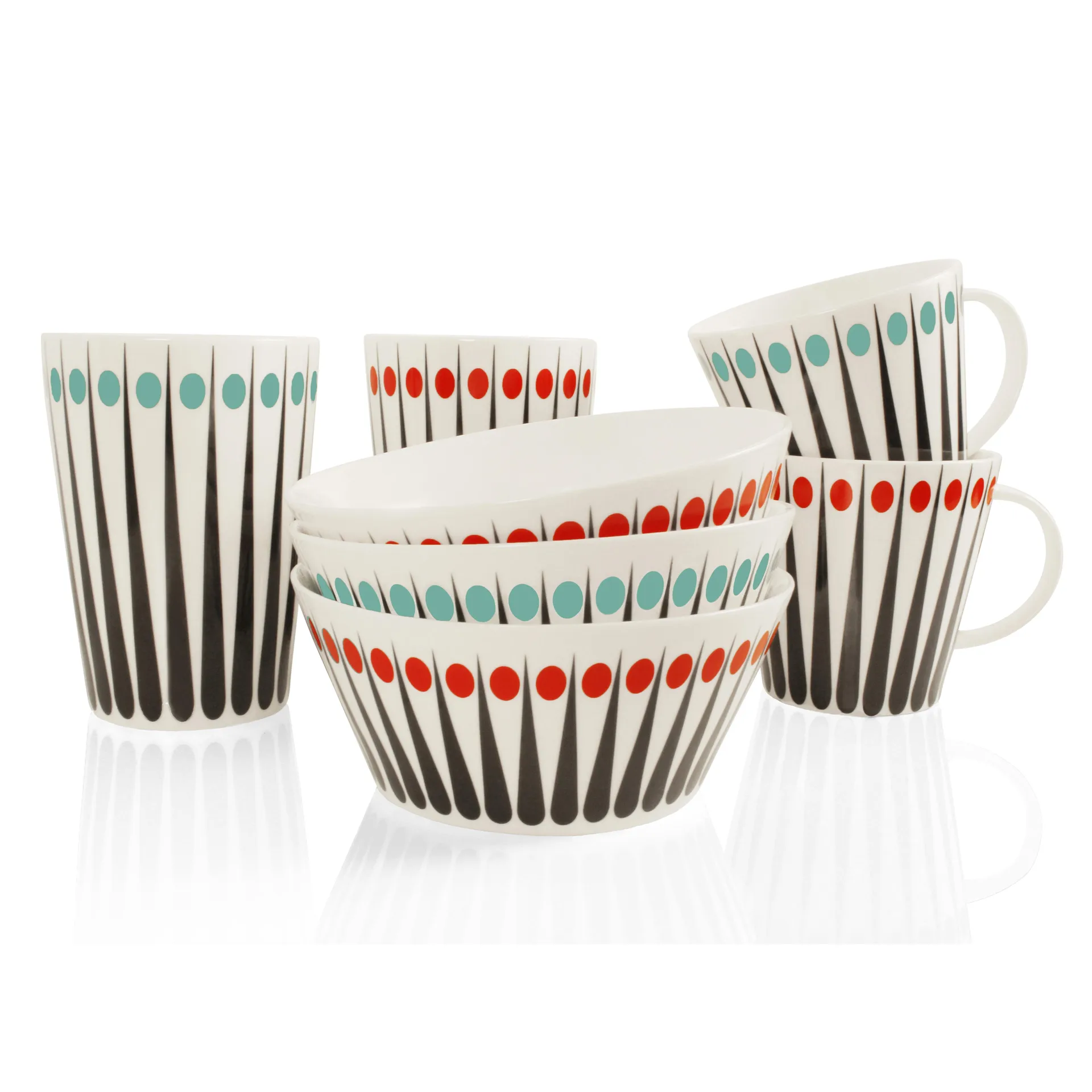 Kubek do herbaty Amanda, white-aqua (jasny niebieski) Superliving