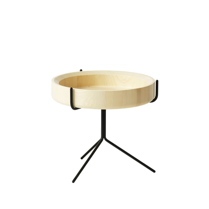 Drum stół , lakier naturalny-wys.36cm-czarny stojak Swedese