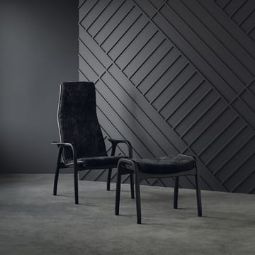 Fotel i podnóżek lakierowany Black Edition - Czarny - Swedese