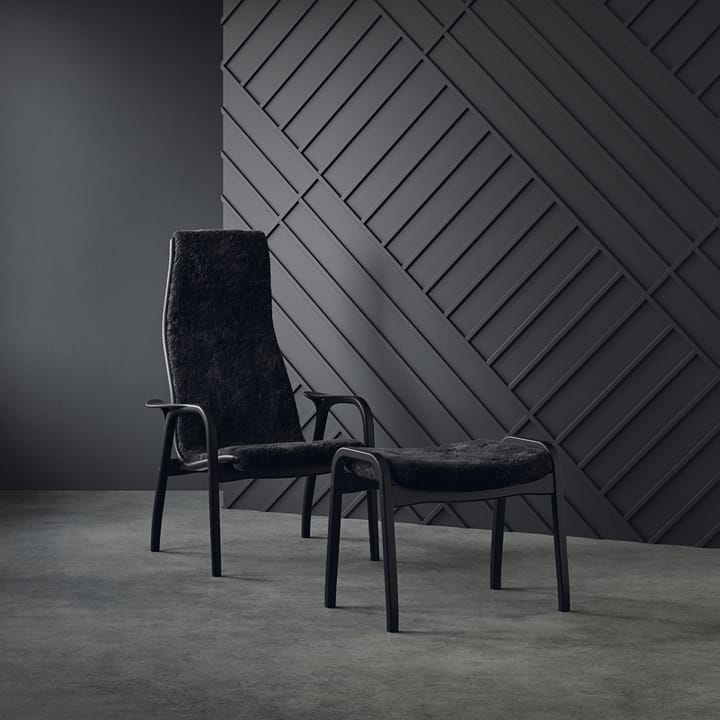 Fotel i podnóżek lakierowany Black Edition, Czarny Swedese