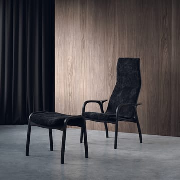 Fotel i podnóżek lakierowany Black Edition - Czarny - Swedese