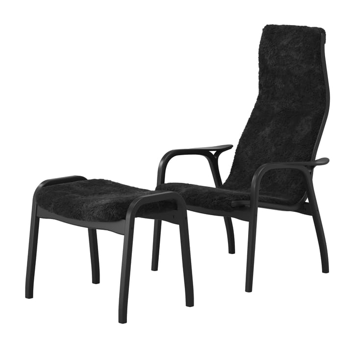 Fotel i podnóżek lakierowany Black Edition - Czarny - Swedese