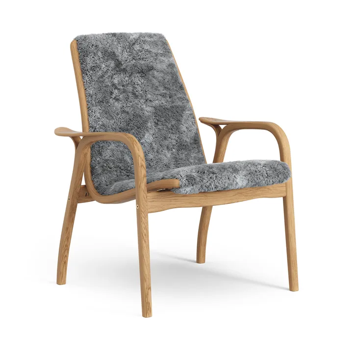 Fotel Laminett, olejowany dąb / owcza skóra - Scandinavian Grey (szary) - Swedese
