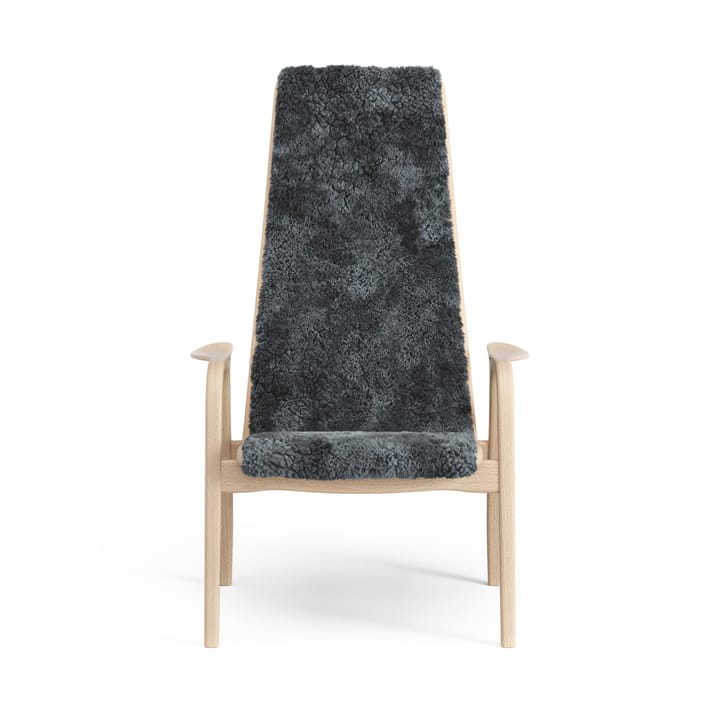 Fotel Lamini buk lakierowany/skóra owcza, Charcoal (ciemnoszary) Swedese