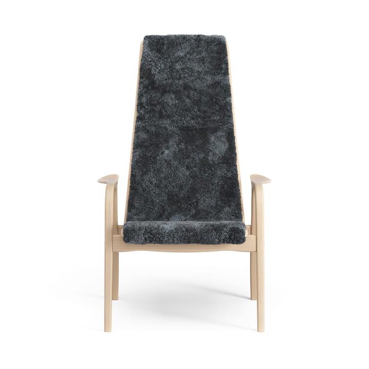 Fotel Lamino buk lakierowany/skóra owcza, Charcoal (ciemnoszary) Swedese