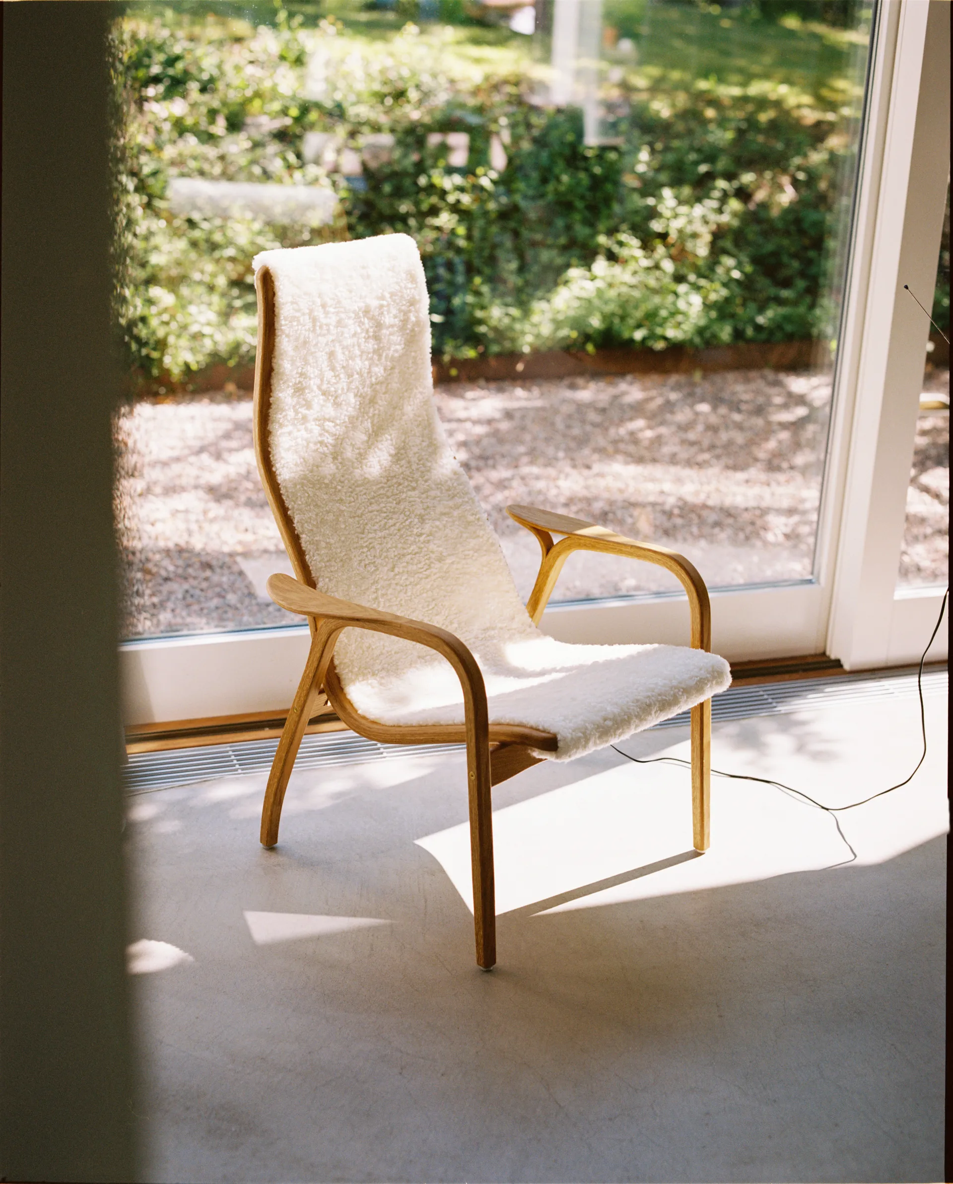 Fotel Lamino dąb olejowany/skóra owcza, Offwhite (biały) Swedese