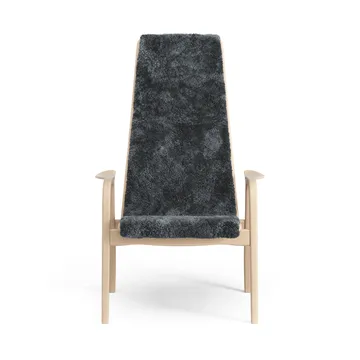 Fotel Lamino, lakierowany buk / owcza skóra - Charcoal (ciemnoszary) - Swedese