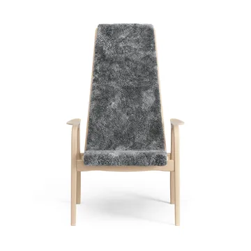 Fotel Lamino, lakierowany buk / owcza skóra - Scandinavian Grey (szary) - Swedese