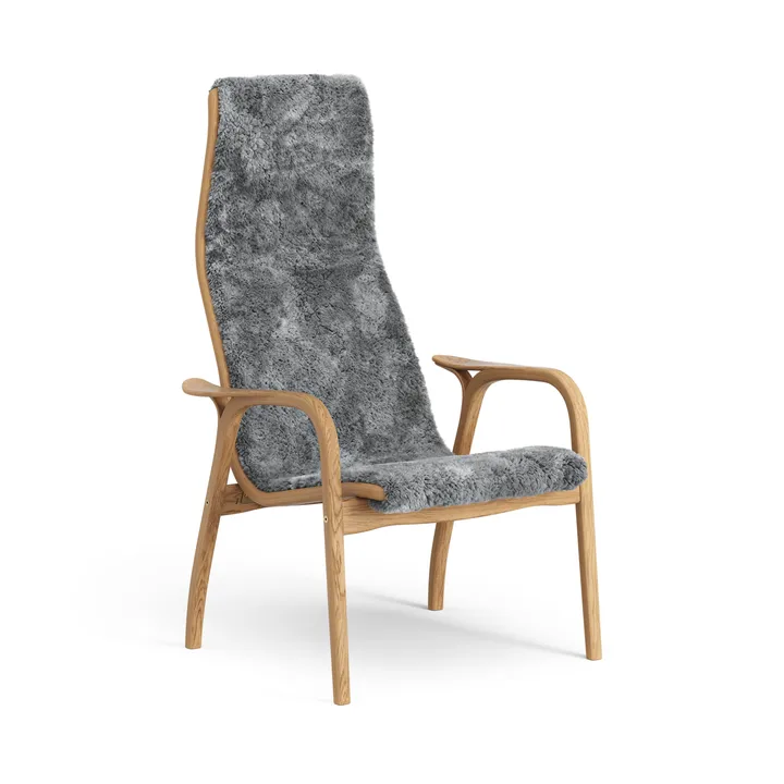 Fotel Lamino, olejowany dąb /skóra owcza - Scandinavian Grey (szary) - Swedese