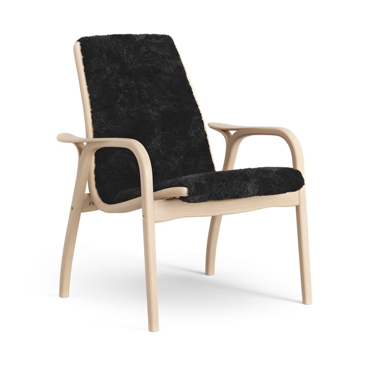 Fotel z laminatu buk lakierowany/skóra owcza - Black (czarny) - Swedese