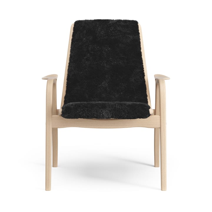 Fotel z laminatu buk lakierowany/skóra owcza, Black (czarny) Swedese