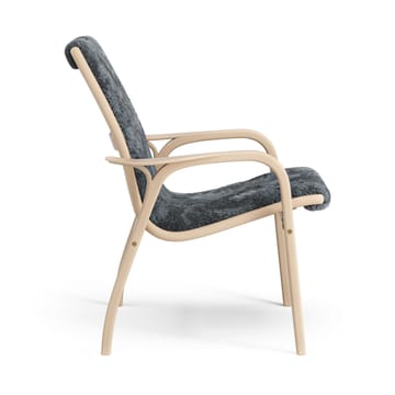 Fotel z laminatu buk lakierowany/skóra owcza - Charcoal (ciemnoszary) - Swedese