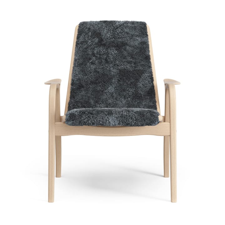Fotel z laminatu buk lakierowany/skóra owcza, Charcoal (ciemnoszary) Swedese