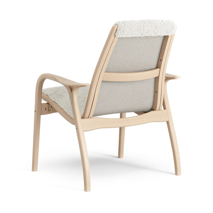 Fotel z laminatu buk lakierowany/skóra owcza - Offwhite (biały) - Swedese