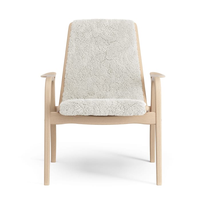 Fotel z laminatu buk lakierowany/skóra owcza - Offwhite (biały) - Swedese