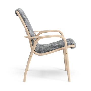 Fotel z laminatu buk lakierowany/skóra owcza - Scandinavian Grey (szary) - Swedese