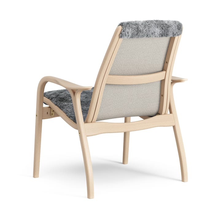 Fotel z laminatu buk lakierowany/skóra owcza, Scandinavian Grey (szary) Swedese