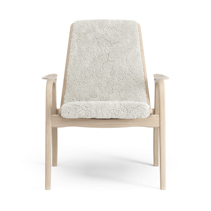 Fotel z laminatu dąb biały pigmentowany/skóra owcza - Offwhite (biały) - Swedese