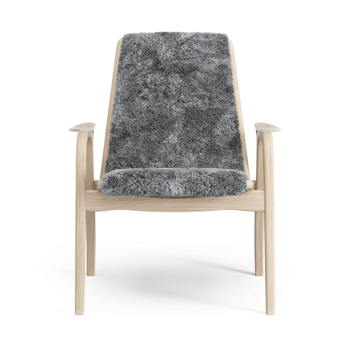Fotel z laminatu dąb biały pigmentowany/skóra owcza - Scandinavian Grey (szary) - Swedese