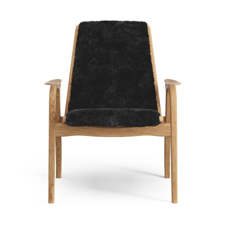 Fotel z laminatu dąb olejowany/skóra owcza, Black (czarny) Swedese