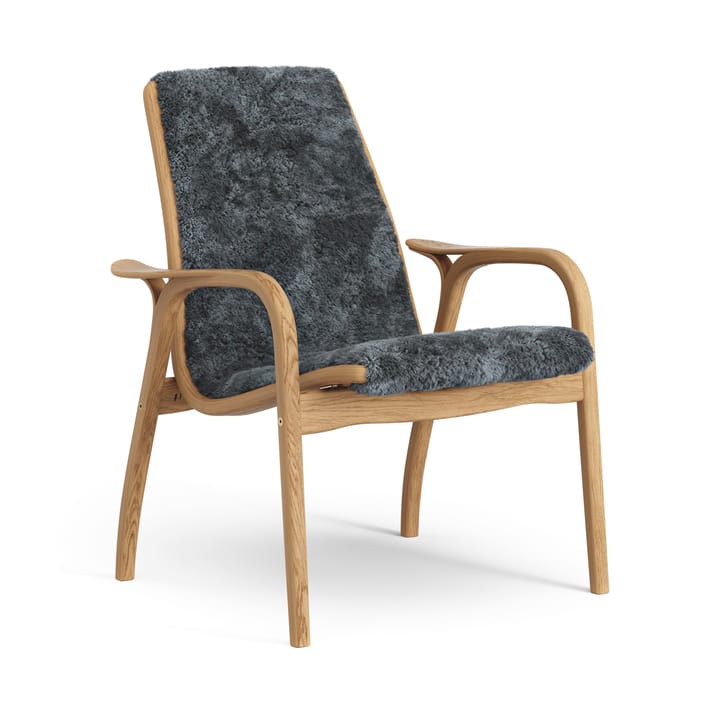 Fotel z laminatu dąb olejowany/skóra owcza - Charcoal (ciemnoszary) - Swedese